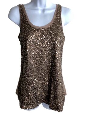 Express Bronze Sequin Tank Top Women’s Medium